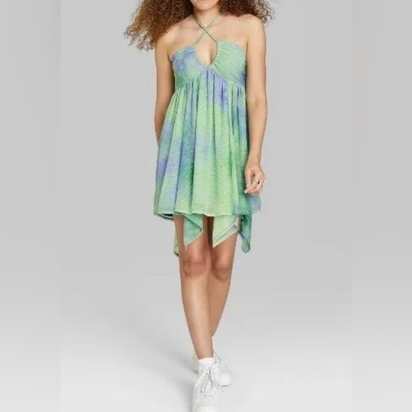 NWT Wild Fable Sleeveless Textured Baby Doll Mini Dress - Picture 1 of 11